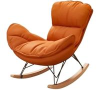 TINGMIAN Sedia Dondolo Soggiorno Sedia Dondolo Reclinabile con Cuscino Imbottito, Sedie Dondolo Patio Grandi Dimensioni for Balcone, Veranda Anteriore, Giardino, Soggiorno, Camera Letto(Orange)