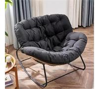 TINGMIAN Sedie Dondolo Esterno Grandi Dimensioni Con Cuscino Imbottito Rattan For Veranda, Giardino, Patio, Cortile(Negro)