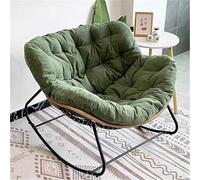 TINGMIAN Sedie Dondolo Esterno Grandi Dimensioni Con Cuscino Imbottito Rattan For Veranda, Giardino, Patio, Cortile(Green)