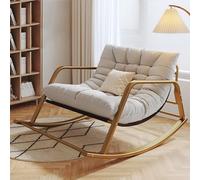 TINGMIAN Sedie Dondolo Giardino Grandi Dimensioni con Poltrona Con Schienale Alto Sedie A Dondolo Con Supporto Da 180Kg Salotto Moderno Con Struttura In Ferro For Soggiorno, Camera Letto(Grey,Gold)