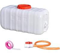TINGMIAN Serbatoio d'acqua per esterni, grandi serbatoi di plastica contenitori di emergenza, portatile da campeggio con fibbia per rubinetto e escursionismo (bianco, 75 L)