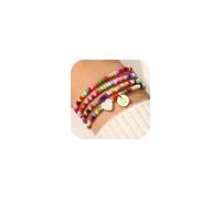 TINGN 4 bracciali colorati con perle da donna e ragazza, con lettere dalla A alla Z, boho, realizzati a mano, con perle, regali personalizzati per donne, adolescenti, ragazze, fidanzate, gioielli da