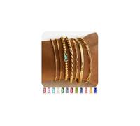 TINGN 7 bracciali da donna placcati in oro 14 carati, con pietre di 12 mesi, in oro e corda, con clip di carta, alla moda, idea regalo di compleanno per donne e ragazze, Rame