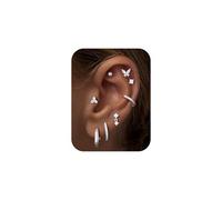 TINGN 8 paia di piccoli orecchini a cerchio da donna, ipoallergenici, placcati in oro, set di orecchini Huggie per più fori per orecchie, graziosi gioielli in cartilagine, regali alla moda, Zirconia