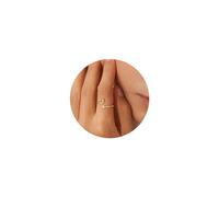 TINGN Anello da donna in oro 14 carati, con lettere dalla A alla Z, anello da donna, in oro, impermeabile, facile aperto, regolabile, idea regalo per donne e ragazze, Ottone, Zirconia cubica