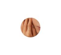 TINGN Anello da donna in oro 14 carati, con lettere dalla A alla Z, anello da donna, in oro, impermeabile, facile aperto, regolabile, idea regalo per donne e ragazze, Ottone, Zirconia cubica