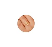 TINGN Anello in Oro per Donne e Ragazze - 14K Oro Placcato Impermeabile Anelli a Cuore con Lettere Anello Stackable Accumulabile Anello Promessa Anello per Il Pollice Anello Statement Gioielli Regalo