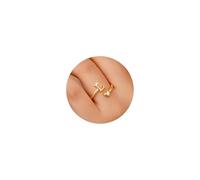 TINGN Anello oro da donna e ragazza, placcato oro 14 carati, impermeabile, a forma di cuore, con lettera, impilabile, anello per pollice, celebrità, anello d'oro, regalo per donne, fidanzate e ragazze
