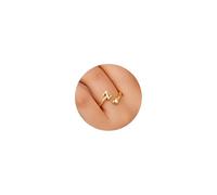 TINGN Anello oro da donna e ragazza, placcato oro 14 carati, impermeabile, a forma di cuore, con lettera, impilabile, anello per pollice, celebrità, anello d'oro, regalo per donne, fidanzate e ragazze