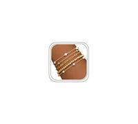 TINGN Bracciale da donna con perle dorate 14 carati, con corda, per donne e donne, Rame