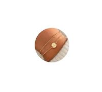 TINGN, bracciale da donna in argento e oro, placcato in oro bianco/oro 18K, bracciale due in uno con monogramma e dischi, bracciali regalo per donne e ragazze, regali di Natale per donne e amiche, 20