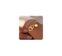TINGN Bracciale da donna in oro 14 carati, placcato oro 14 carati, con lettere dalla A alla Z, per adolescenti, ragazze, gioielli in oro, regalo di compleanno personalizzato per donne