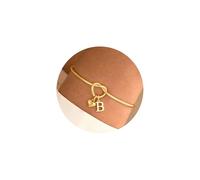 TINGN Bracciale da donna in oro 14 carati, placcato oro 14 carati, con lettere dalla A alla Z, regolabile, con nodo d'amore, regalo personalizzato per donne, ragazze, fidanzate, gioielli da donna