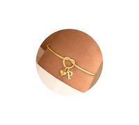 TINGN Bracciale da donna in oro 14 carati, placcato oro 14 carati, con lettere dalla A alla Z, regolabile, con nodo d'amore, regalo personalizzato per donne, ragazze, fidanzate, gioielli da donna, nan