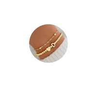 TINGN Bracciale da donna in oro a forma di cuore, per bambini, ragazze, personalizzato, con lettere dalla A alla Z, regali personalizzati, regalo di compleanno per la fidanzata, Ottone