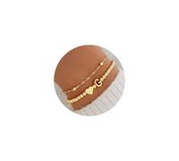 TINGN Bracciale da donna in oro a forma di cuore, per bambini, ragazze, personalizzato, con lettere dalla A alla Z, regali personalizzati, regalo di compleanno per la fidanzata, Ottone