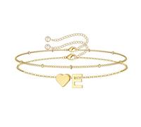 TINGN Bracciale da donna oro argento - 14 carati placcato oro oro a strati - bracciale personalizzato con lettere monogramma alfabeto - bracciale da donna gioielli regalo per donne fidanzate ragazze
