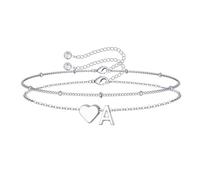 TINGN Bracciale da donna oro argento - 14 carati placcato oro oro a strati - bracciale personalizzato con lettere monogramma alfabeto - bracciale da donna gioielli regalo per donne fidanzate ragazze