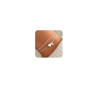 TINGN Bracciale da donna oro argento - 14 carati placcato oro oro a strati - bracciale personalizzato con lettere monogramma alfabeto - bracciale da donna gioielli regalo per donne fidanzate ragazze