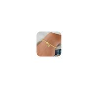 TINGN Bracciale da donna placcato oro 14 carati con lettere dalla A alla Z e lettere di compleanno, regalo di compleanno per donne e ragazze, Ottone