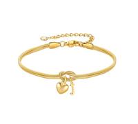 TINGN Bracciale in oro per donne e ragazze - Bracciale in oro 18 carati placcato in oro con lettere, ciondolo a forma di cuore personalizzato, braccialetti con nodo d'amore, regalo per donne