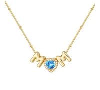 TINGN Catena da donna con pietre portafortuna, con 12 mesi, placcata in oro 14 carati, per la mamma, regalo di compleanno, Ottone