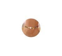 TINGN Cavigliera da donna placcata in oro 14 carati, con perle boho, regolabile, impermeabile, colorata, con lettere dalla A alla Z e cuore