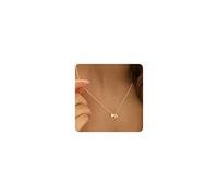 TINGN Collana con ciondolo a forma di cuore in oro 14 carati, con lettera A-Z, con ciondolo a forma di cuore, per ragazze, per donne, ragazze, fidanzate