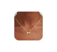 TINGN Collana con ciondolo a forma di cuore in oro 14 carati, con lettera A-Z, con ciondolo a forma di cuore, per ragazze, per donne, ragazze, fidanzate