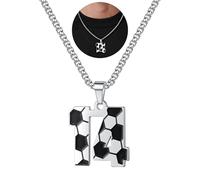 TINGN Collana con ciondolo a forma di numero 1-20, in acciaio inossidabile, per uomo, ragazzo, catena color argento, gioiello alla moda per tifosi di calcio 2026, Coppa del Mondo UEFA Cup The Premier