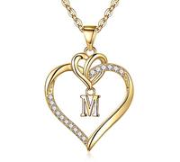 TINGN Collana con Iniziali a Cuore per Donne e Ragazze, Placcato in Oro 14K, Ciondolo Delicato per Adolescenti - Gioielli Regali