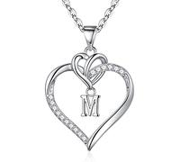 TINGN Collana con Iniziali a Cuore Placcata in Oro 14K per Donne e Ragazze - Ciondolo Delicato per Adolescenti e Gioielli Regali