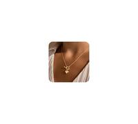 TINGN Collana da donna a forma di cuore, in oro 14 carati, placcata in oro 14 carati, con ciondolo a forma di cuore, per ragazze, ragazze, ragazze, mamma