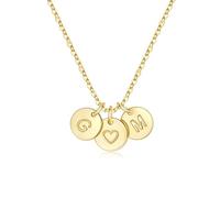 TINGN Collana da donna a forma di cuore, in oro 14 carati, placcata in oro 14 carati, con lettere, gioielli da donna, per ragazze, compleanni, festa della mamma, regali personalizzati per donne