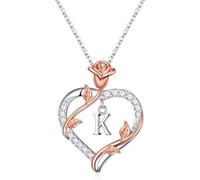 TINGN Collana da donna con lettere dalla A alla Z, collana da donna in argento, catena in acciaio inox, collana da donna, collana per fidanzata, regalo per donne, regalo di compleanno, Ottone