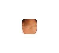 TINGN Collana da donna in oro 14 carati, placcata in oro 14 carati, con zirconi cubici, quadrifoglio, fiori e perle, per donne, ragazze, fidanzate