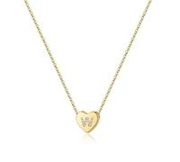 TINGN Collana da donna oro/argento con ciondolo a forma di cuore - Collana da donna in oro 14 carati riempita con lettera a forma di cuore, alfabeto, piccola collana iniziale per donne e ragazze