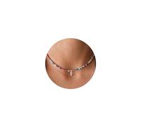 TINGN, Collana girocollo con perline colorate e iniziale, realizzata a mano, in stile bohémien, personalizzabile, per donne, ragazze e bambine, adatta come regalo di compleanno