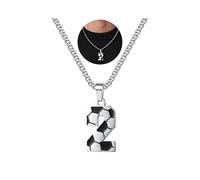 TINGN Collana in argento da uomo in acciaio inox catena da calcio digitale 1-20 ciondolo gioielli di moda per 2026 Mondiali Regali di San Valentino per uomini lui padre amico marito, Acciaio