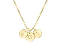 TINGN Collana in oro da donna - 14 carati placcato oro oro collana a forma di cuore doppia catena con lettere A-Z fette monogramma regali personalizzati per donne, mamma, fidanzata, ragazza, gioielli
