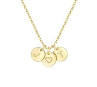 TINGN Collana in oro da donna - 14 carati placcato oro oro collana a forma di cuore doppia catena con lettere A-Z fette monogramma regali personalizzati per donne, mamma, fidanzata, ragazza, gioielli