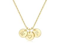 TINGN Collana in oro da donna - 14 carati placcato oro oro collana a forma di cuore doppia catena con lettere A-Z fette monogramma regali personalizzati per donne, mamma, fidanzata, ragazza, gioielli