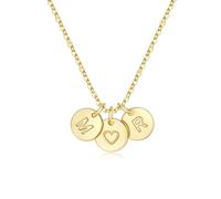 TINGN Collana in oro da donna - 14 carati placcato oro oro collana a forma di cuore doppia catena con lettere A-Z fette monogramma regali personalizzati per donne, mamma, fidanzata, ragazza, gioielli