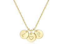 TINGN Collana in oro da donna, placcata in oro 14 carati, a forma di cuore, con lettere dalla A alla Z, monogramma, regalo personalizzato per donne, mamma, fidanzata, ragazza, gioiello da donna