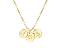 TINGN Collana in oro da donna, placcata in oro 14 carati, a forma di cuore, con lettere dalla A alla Z, monogramma, regalo personalizzato per donne, mamma, fidanzata, ragazza, gioiello da donna
