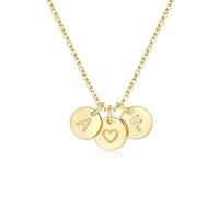TINGN Collana in oro da donna, placcata in oro 14 carati, a forma di cuore, con lettere dalla A alla Z, monogramma, regalo personalizzato per donne, mamma, fidanzata, ragazza, gioiello da donna