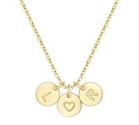 TINGN Collana in oro da donna, placcata in oro 14 carati, a forma di cuore, con lettere dalla A alla Z, monogramma, regalo personalizzato per donne, mamma, fidanzata, ragazza, gioiello da donna