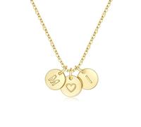 TINGN Collana in oro da donna, placcata in oro 14 carati, a forma di cuore, con lettere dalla A alla Z, monogramma, regalo personalizzato per donne, mamma, fidanzata, ragazza, gioiello da donna