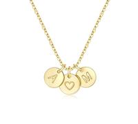 TINGN Collana in oro da donna, placcata in oro 14 carati, a forma di cuore, con lettere dalla A alla Z, monogramma, regalo personalizzato per donne, mamma, fidanzata, ragazza, gioiello da donna