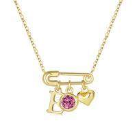 TINGN Collane con pietra portafortuna per donne e ragazze, placcato oro 14 K, con ciondolo a forma di cuore, con clip di carta, gioielli da donna, gioielli personalizzati, regali di Natale per donne